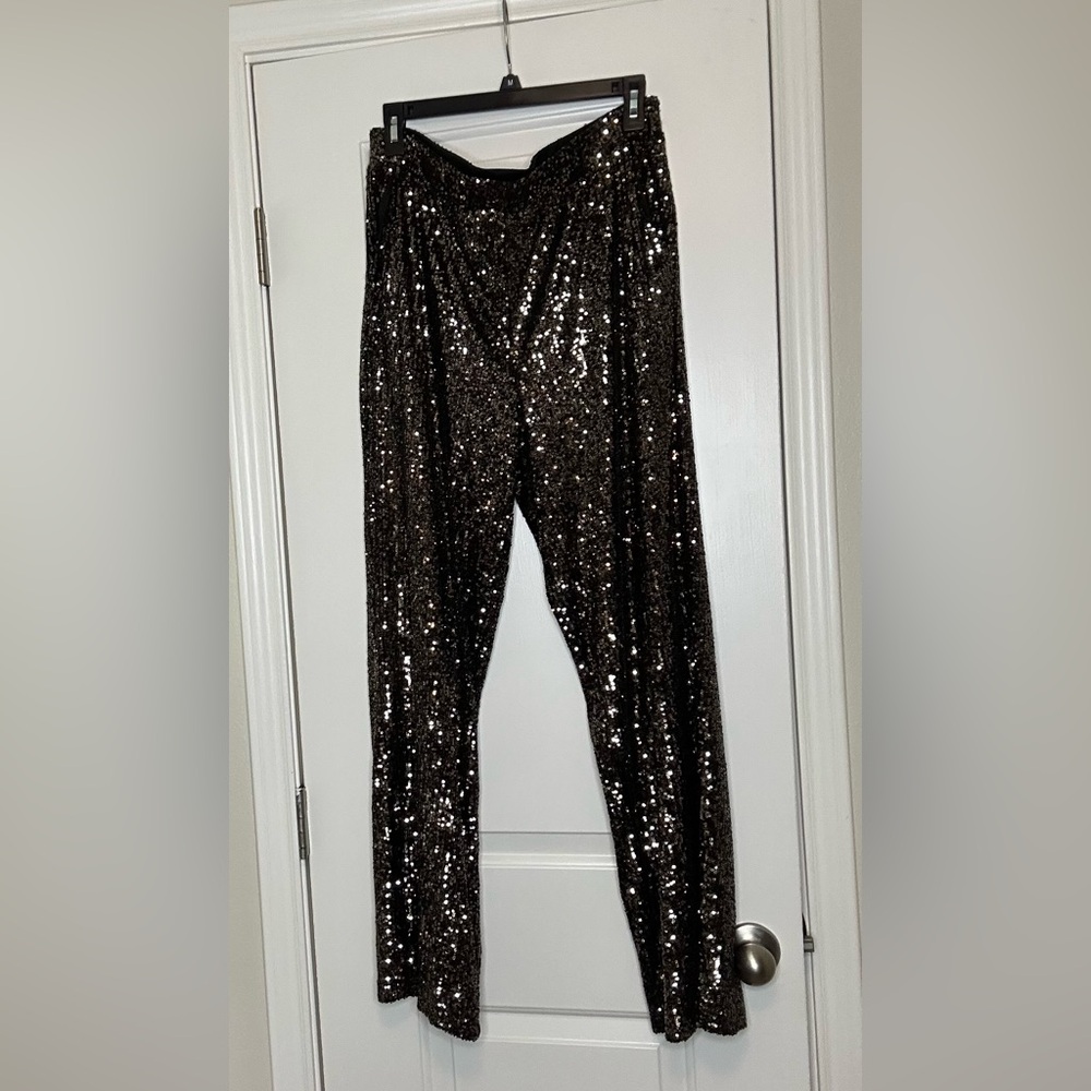 Cable & Gauge Gold and Black Sequin Pants